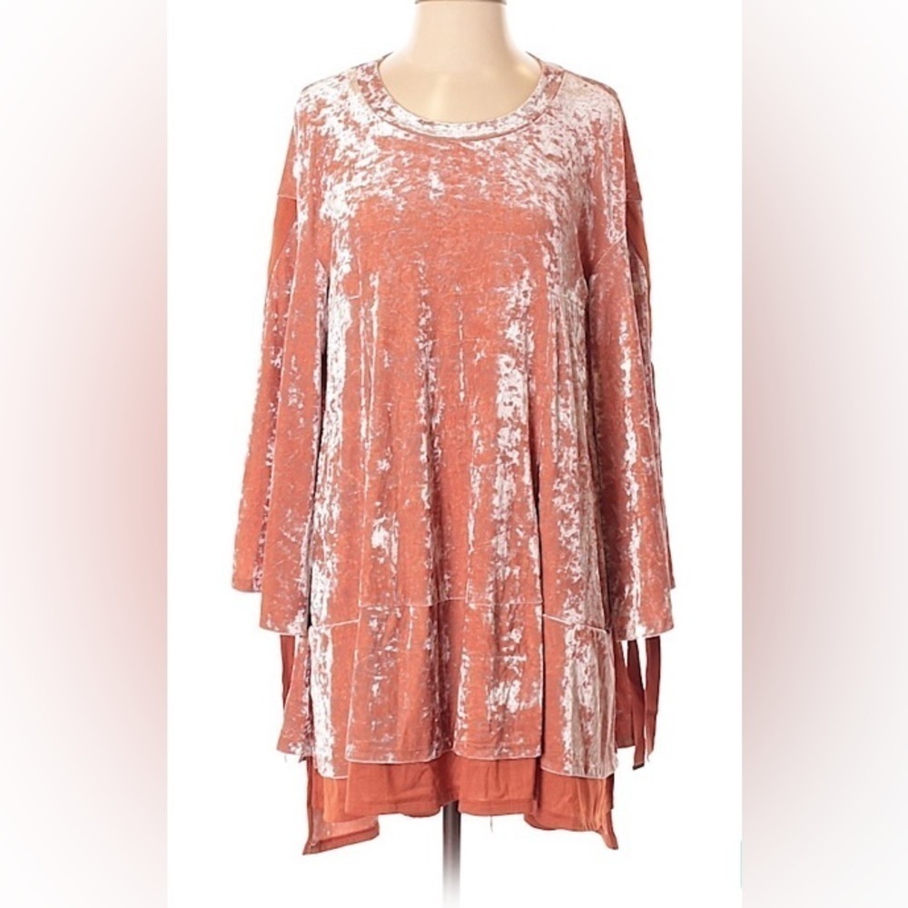 Hot as Hell Coral Velvet Tunic Dress NWT sz Small